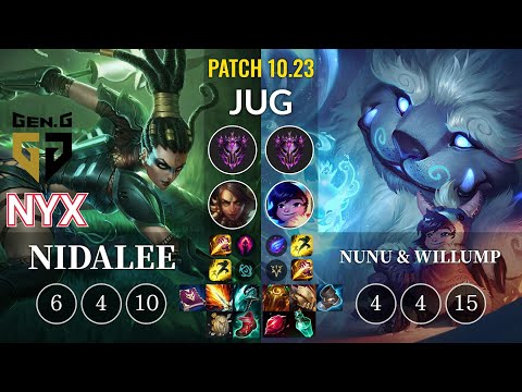 GEN Nyx Nidalee vs Nunu & Willump Jungle - KR Patch 10.23