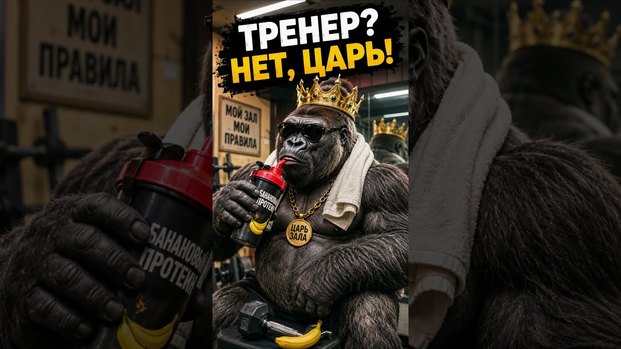 горилла — главный качок джунглей  #природа #животные #животныешляйх