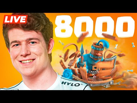 I Pushed to 8,000 Trophies LIVE! w/ Rocket Cycle!