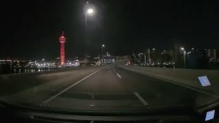 2023/11/28_福岡都市高速　環状線　外回り　2周　晴れ　夜　大野城IC→太宰府IC