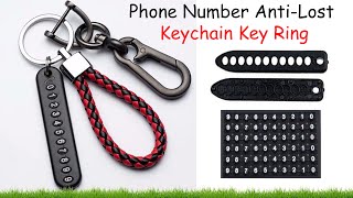 Phone Number Anti-Lost Key Ring | Anti-Lost Keychain for Phone & Bag