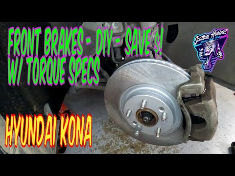 Hyundai Kona, How to Replace Front Brake Pads & Rotors (2019-2021) | DIY Step-by-Step & Torque Specs