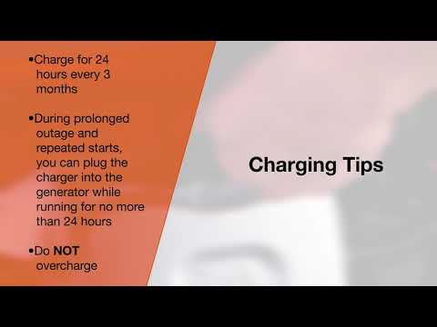 How do I charge my electric start Generac portable generator?