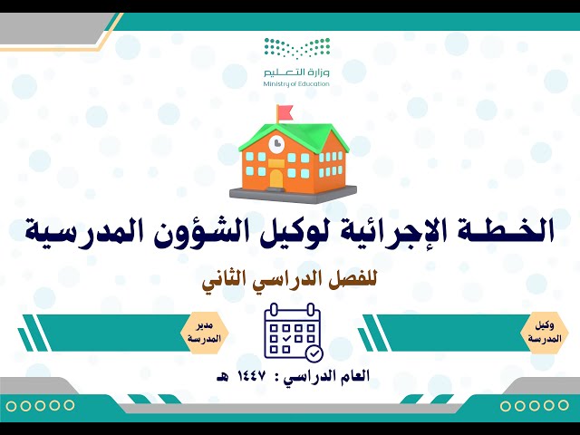 الخطة الإجرائية لوكيل الشؤون المدرسية 1447 الفصل ا...