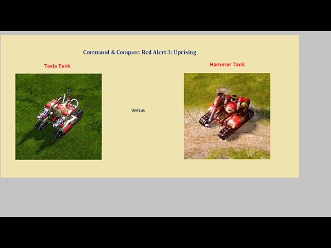 C&C Red Alert 3 - tesla tank vs hammer tank