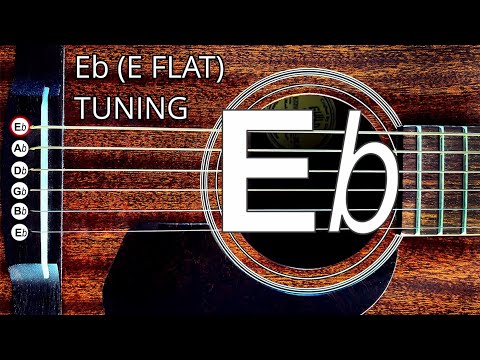 E FLAT TUNING (HALF STEP DOWN FROM STANDARD) - GUITAR TUNER - WITH LONGER NOTES!