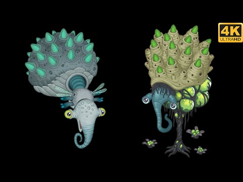 Jerm - Sound & Animation, Comparison / Breeding (My Singing Monsters) 4k