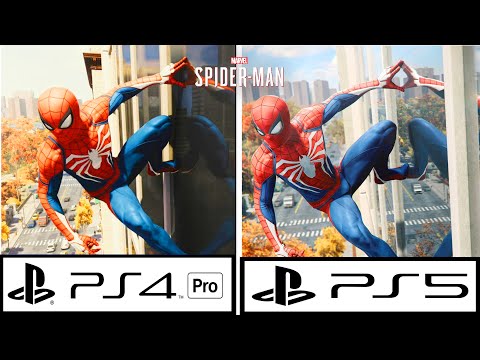 Marvel Spider-Man PS4 PRO VS PS5 Graphics Comparison First 10 Minutes / 30 FPS VS 60 FPS