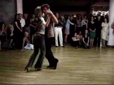  Rebecca Shulman  and  Eric Jorissen  are  dancing  to  a  tango