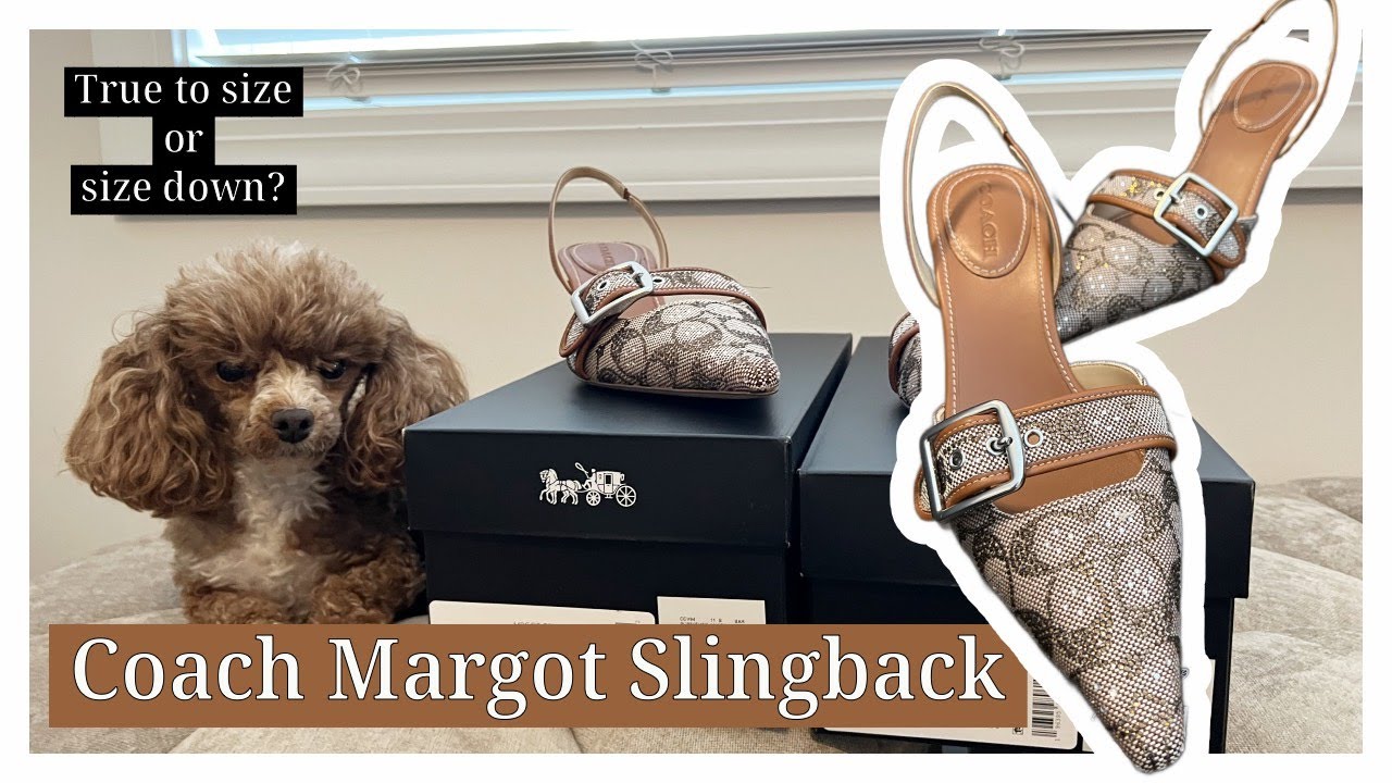 Coach Margot Slingback in Crystal Signature Jacquard Try On and Sizing