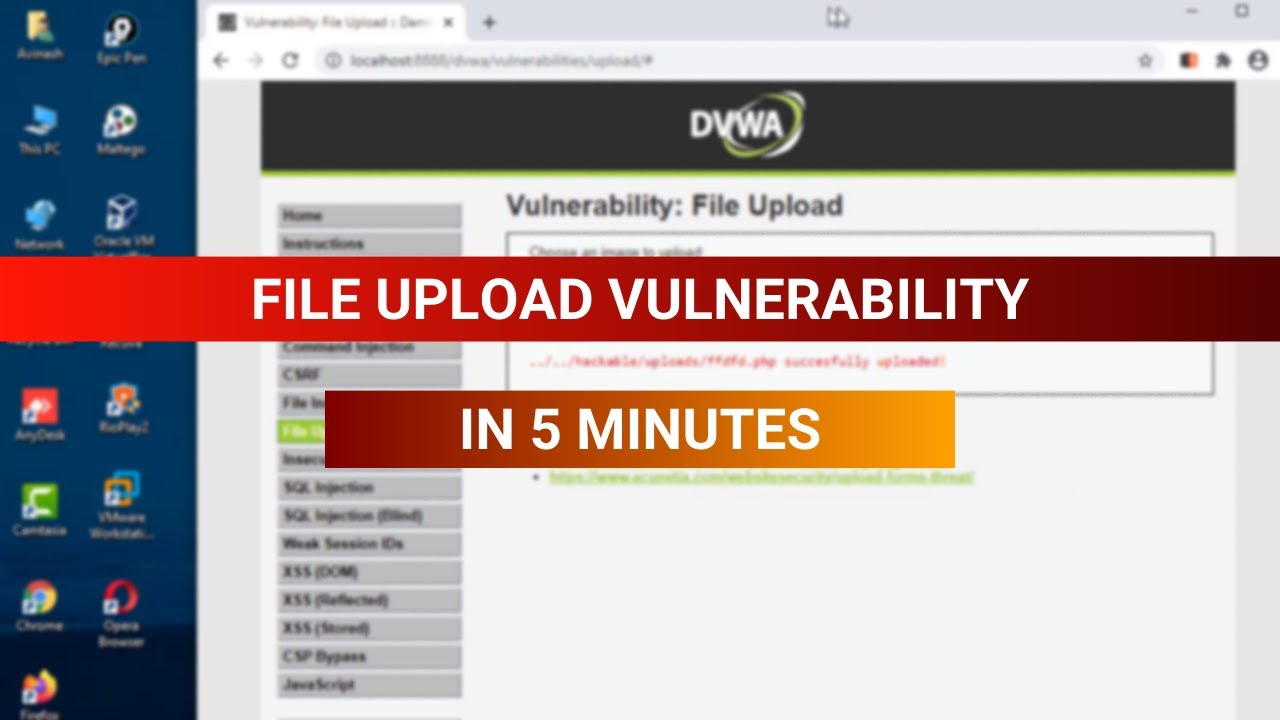 Learn File Upload Vulnerability Basics In 5 Minutes! (for beginners)