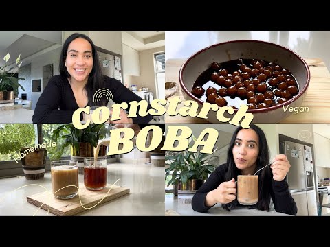 Easy Cornstarch Boba Pearls | Making Boba Tea Without Tapioca Starch | Vegan friendly Recipes