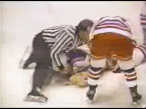 Hockey fight with knockout