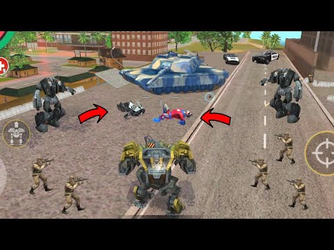 Rope Hero: Vice Town (Red Super Hero Fight Police Car Robot) Assault Machine - Android Gameplay HD