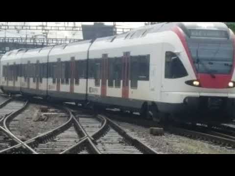 Eisenbahn Railway Station - Züge am Haupt Bahnhof Basel SBB Schweiz - Train 5 August 2021
