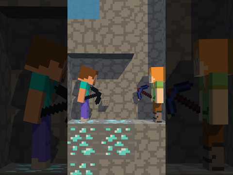Steve help Alex 😇 Minecraft animations #minecraft #shorts