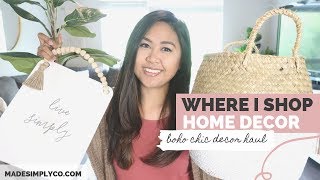 My Favorite Places to Shop Home Decor! | Boho Chic Decor Haul