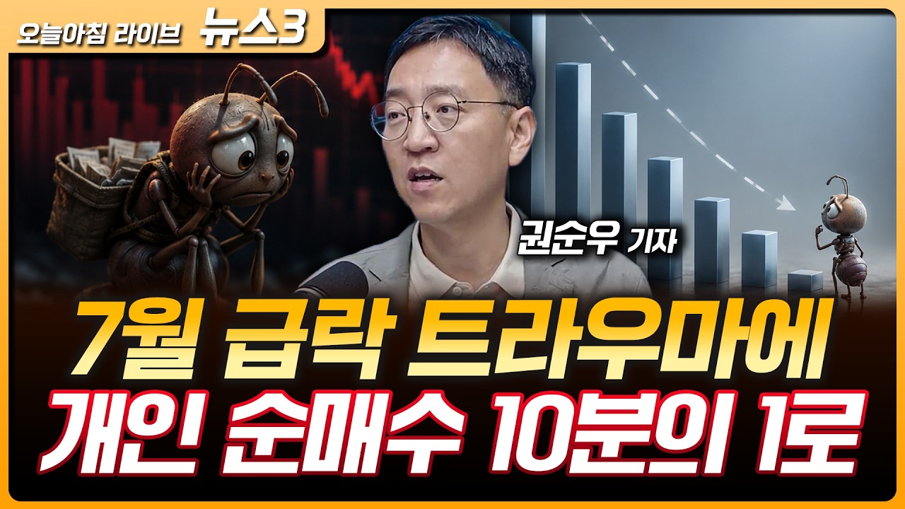 7월 급락 트라우마에 위축된 개미, 순매수 두 달새 10분의 1로 | 최태원 “키옥시아와 협력도 가능”…힘 ?