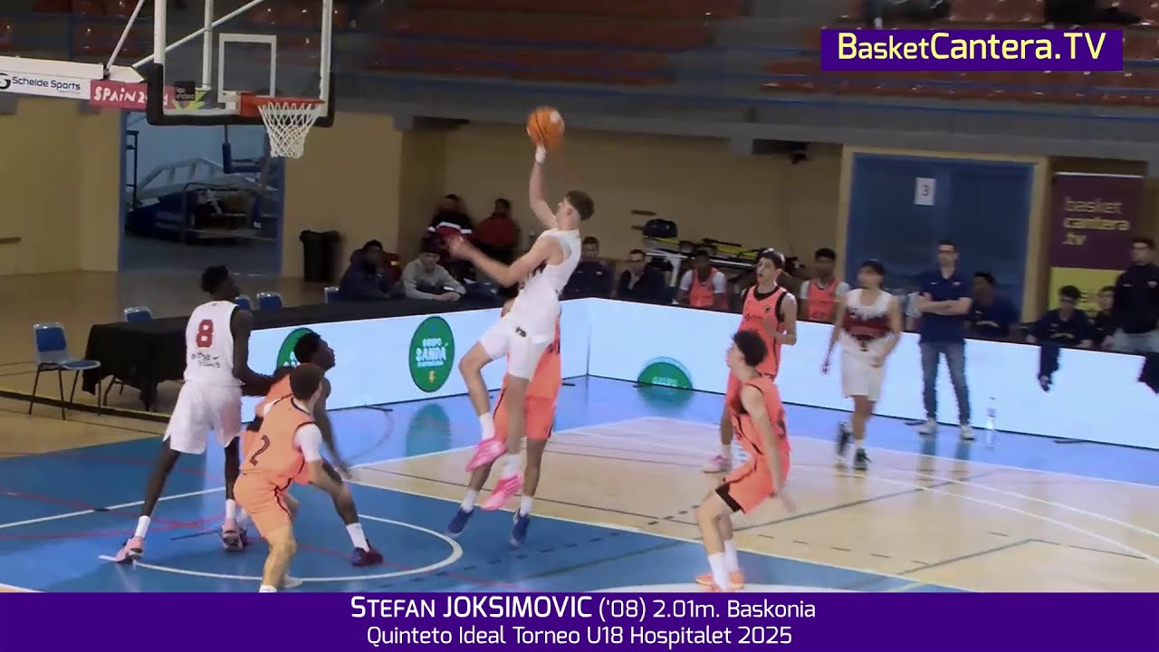STEFAN JOKSIMOVIC ('08) 2.01m. Baskonia.- Quinteto Ideal Torneo Internacional U18M L'Hospitalet 2025
