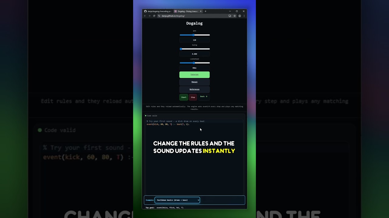 Dogalog — a real-time, Prolog-based livecoding music environment  #github