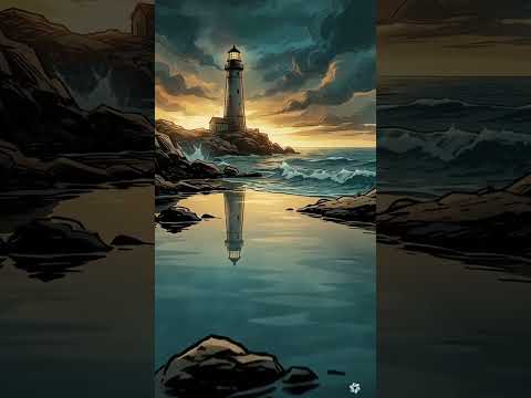 Un paisaje de la luz guia de un faro para aquellas personas perdidas
