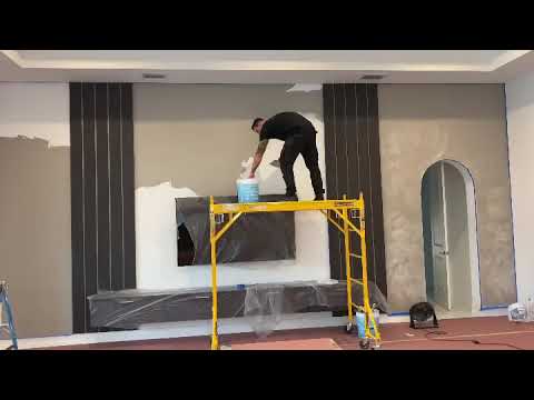 Venetian plaster coarse marmorino base coat application, Exotic Style