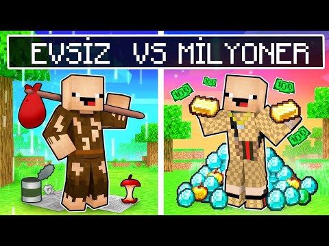 EVSİZ HAYAT VS MİLYONER HAYAT 😱 - Minecraft