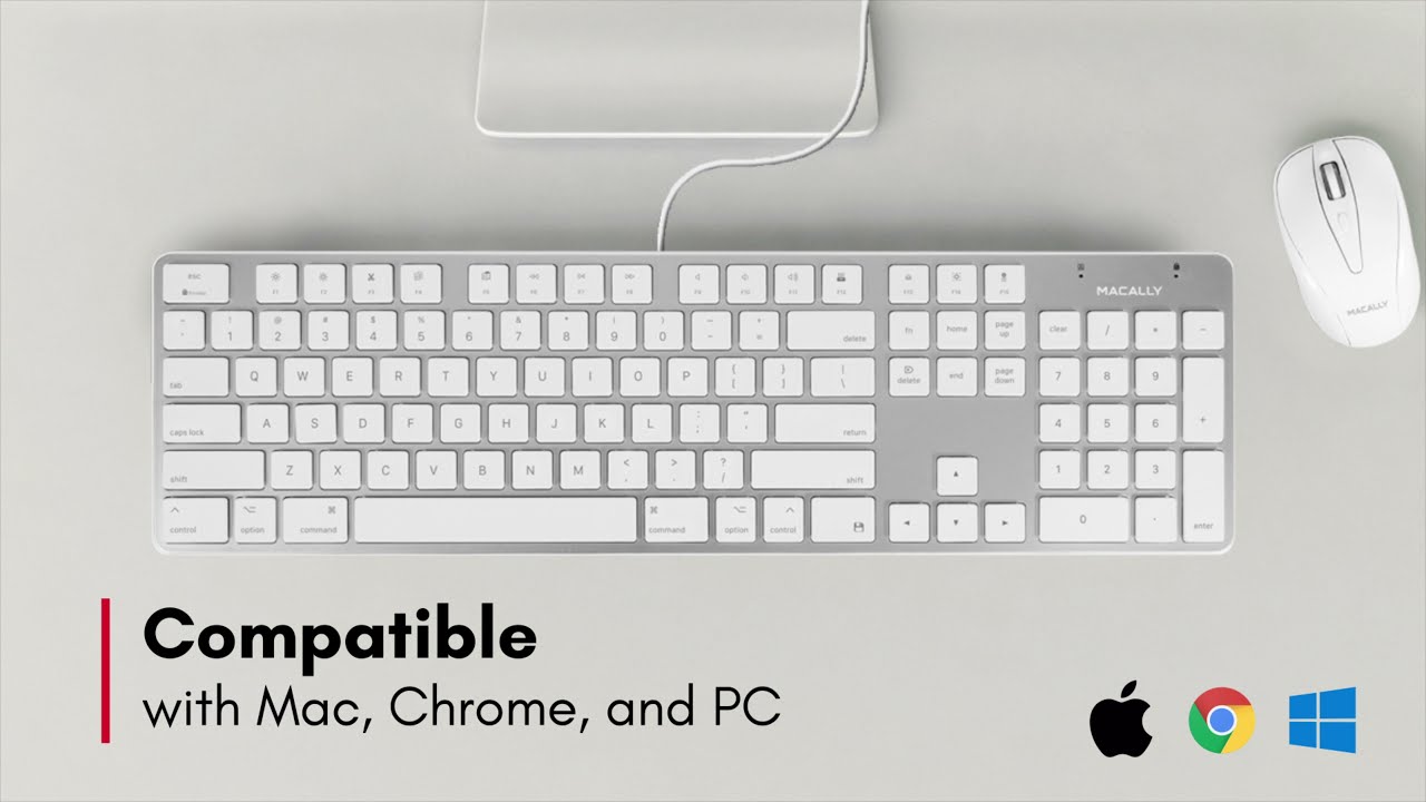 104 key Aluminum Ultra Slim USB Wired Keyboard for Mac