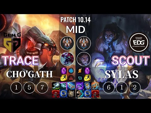 GEN TrAce Cho'Gath vs EDG Scout Sylas Mid - KR Patch 10.14