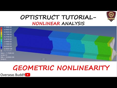 Optistruct Tutorial | Nonlinear Analysis | Geometric Nonlinearity
