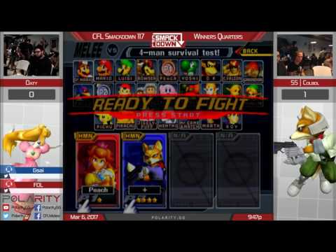 CFL Smackdown 117 Melee - Oaty (Peach) vs SS Colbol (Fox) - Winners Quarters