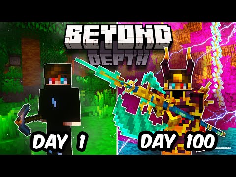 I Spent 100 Days in BEYOND DEPTH in Minecraft