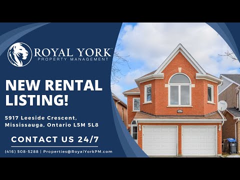 3 BED + DEN 3 BATH - HOUSE FOR RENT - 5917 LEESIDE CRESCENT, MISSISSAUGA, ONTARIO