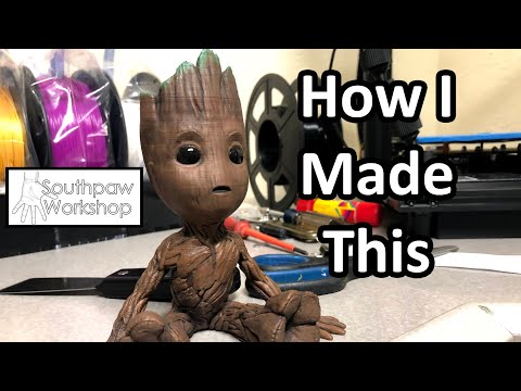 Baby Groot! From 3D file to Finished, Painted Sculpture