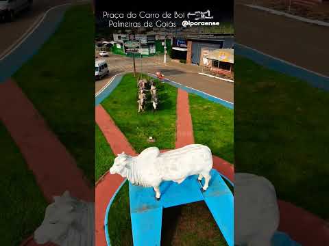 PALMEIRAS DE GOIÁS, PROJETO VISÃO AÉREA - PRACA DO CARRO DE BOI.