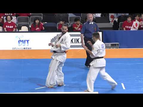 【新極真会】Court2 2ndRound 9 man Lukas Kubilius vs Javier Zamora The 12th World Karate Championship