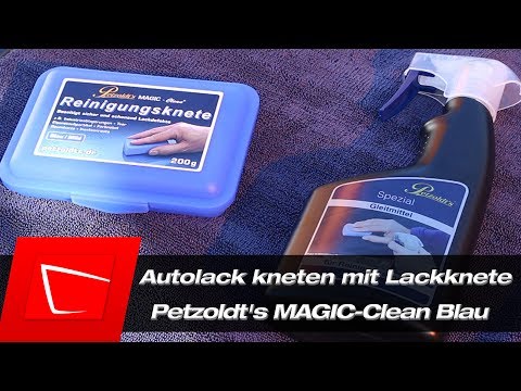 Autolack kneten mit Lackknete Petzoldt's MAGIC-Clean Blau - Anwendung und Tipps Reinigungsknete