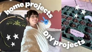 VLOG | painting the cutest bedroom, seedlings, and cross stitch update!