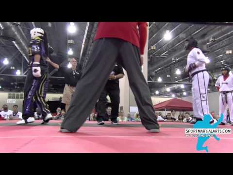 Nicole Pelland vs Regina Thompson - Women's Team Sparring - Amerikick Internationals 2016
