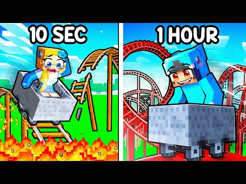10 Seconds vs 1 Hour ROLLERCOASTER Build Challenge!