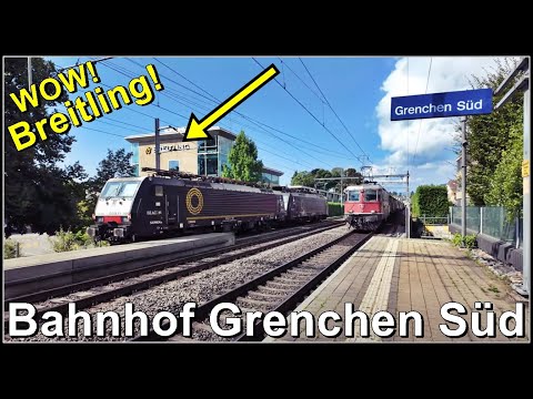 Alles Breitling oder was? Super Zugsichtungen beim Bahnhof Grenchen Süd!