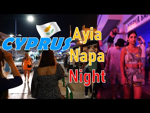 Ayia Napa Night Party Scene in the Club , Never Sleeping Night! | Cyprus 4K　Walk