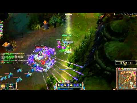 Ezreal flashing Ashe's volley for the double