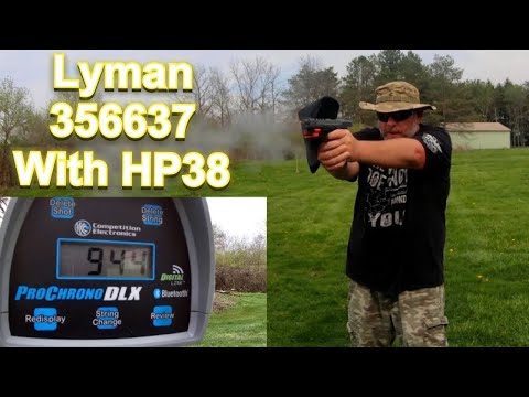 Lyman 356637 147gr 9mm with HP38 Velocity Test