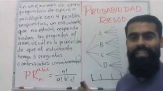 Probabilidad de sacar 3 buenas contestando al azar, en examen de 5 preguntas con 4 opciones c/u