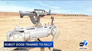 Download lagu China's military shows off robot dog with automatic rifle mounted on its back mp3 Download lagu China's military shows off robot dog with automatic rifle mounted on its back mp3