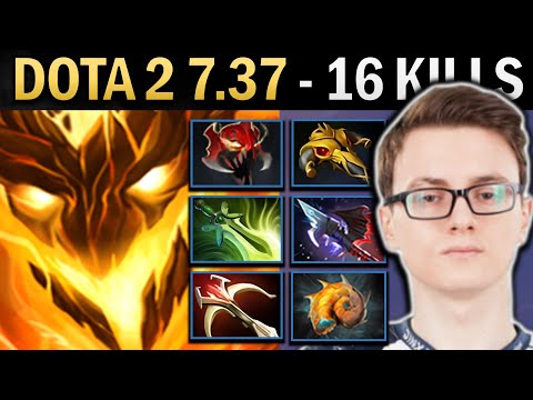 Shadow Fiend Gameplay Miracle with Butterfly and 16 Kills - Dota 7.38