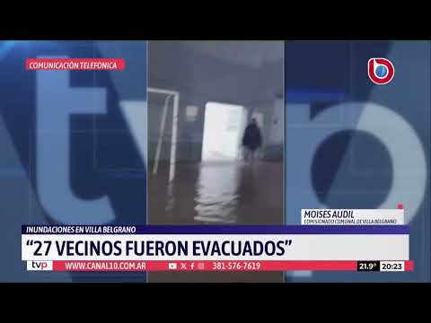 Temporal en Villa Belgrano: evacuaron a 27 personas tras el desborde de un arroyo