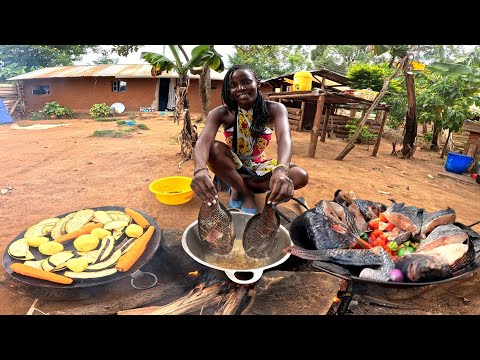 100% Natural, l Traditional Lunch Cooking, African Village Healthy Living 😋 