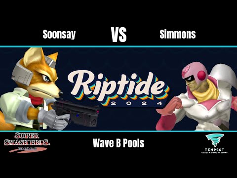 Soonsay (Fox) vs Simmons (Captain Falcon) - Melee Wave B Pools - Riptide 2024